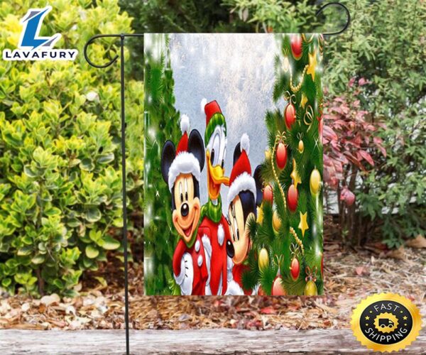 Disney Mickey Mouse Christmas Mickey Friends 4 Double Sided Printing Garden Flag