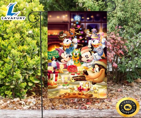 Disney Mickey Mouse Christmas Mickey Friends 6 Double Sided Printing Garden Flag