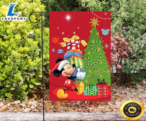 Disney Mickey Mouse Christmas Mickey Red 1 Double Sided Printing Garden Flag