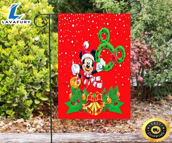 Disney Mickey Mouse Christmas Mickey Red 2 Double Sided Printing Garden Flag
