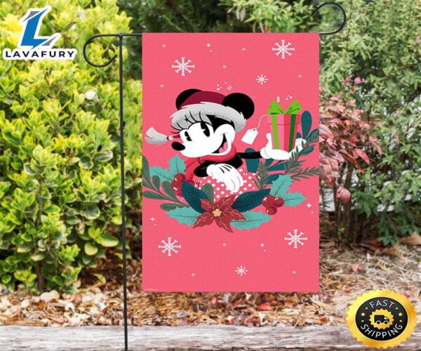 Disney Mickey Mouse Christmas Minnie Gift Pink 1 Double Sided Printing Garden Flag