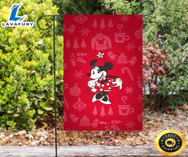 Disney Mickey Mouse Christmas Minnie Red 1 Double Sided Printing Garden Flag