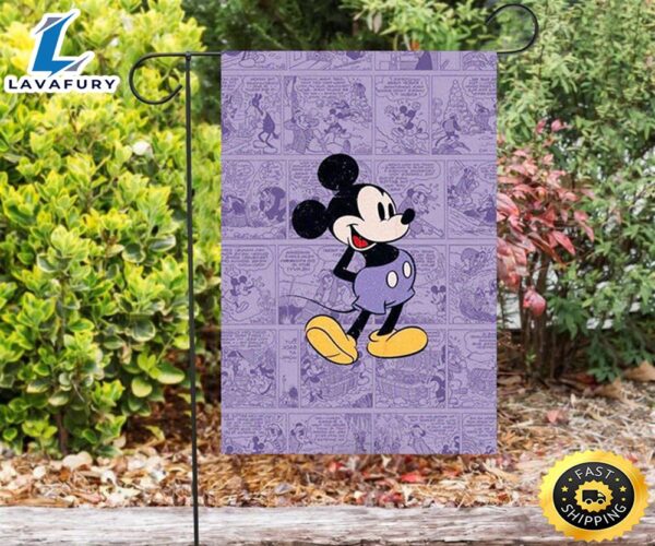Disney Mickey Purple1 Double Sided Printing Garden Flag