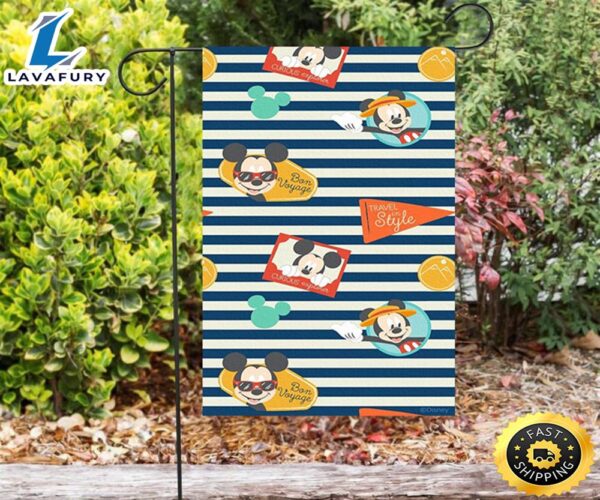 Disney Mickey Travel In Style Double Sided Printing Garden Flag