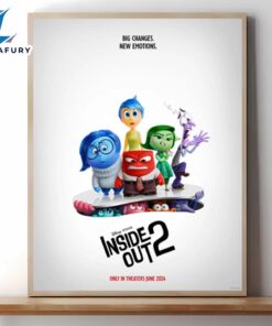 Disney Pixar Inside Out 2 Big Changes New Emotions 2024 Home Decor Poster Canvas