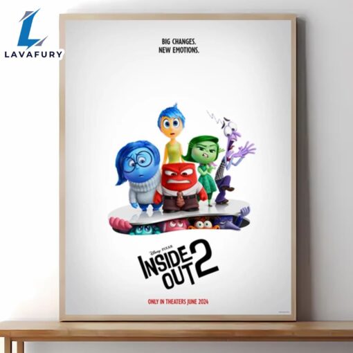 Disney Pixar Inside Out 2 Big Changes New Emotions 2024 Home Decor Poster Canvas