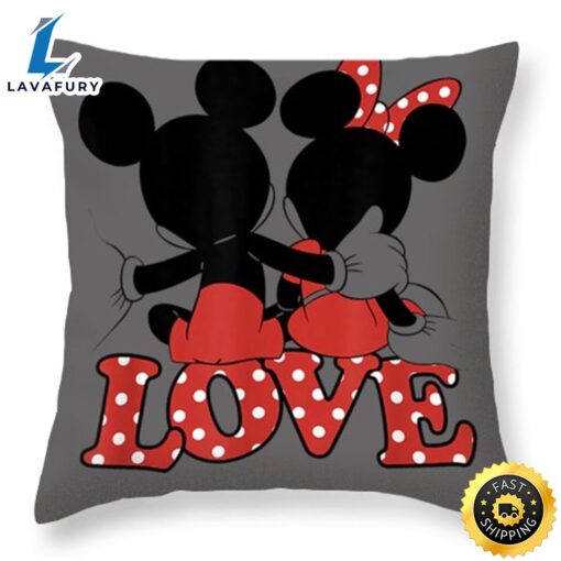 Disney Valentines Mickey Minnie Love Hug Throw Pillow