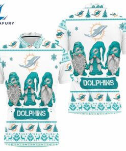 Dolphins Christmas Gnomes Polo Shirt