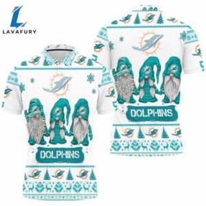 Dolphins Christmas Gnomes Polo Shirt
