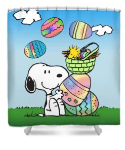 Easter Eggs Cartoon Shower Curtain
