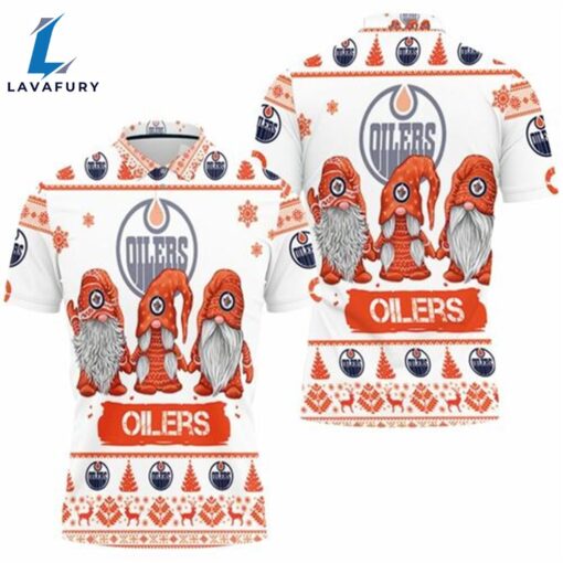 Edmonton Oilers Christmas Gnomes Polo Shirt