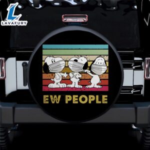 Ew People Snoopy Camping Car Spare Tire Covers Gift For Campers