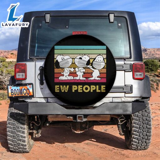 Ew People Snoopy Camping Car Spare Tire Covers Gift For Campers