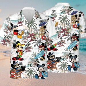 Floral Disney Mickey Hawaii Shirt
