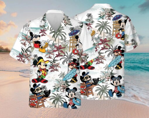 Floral Disney Mickey Hawaii Shirt