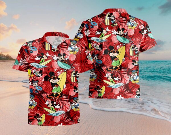 Floral Disney Mickey Hawaii Summer Shirt