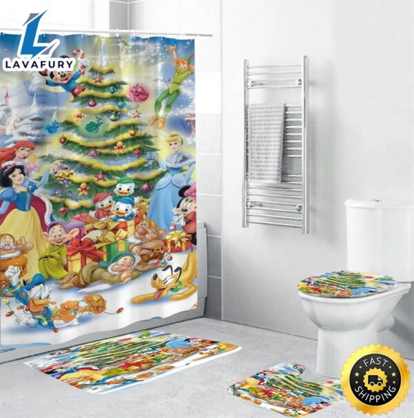 Funny Cartoon Christmas Shower Curtain Or Bathroom Set