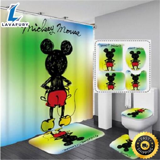 Funny Mickey Minnie Mouse Bathroom Sets, Shower Curtain Sets