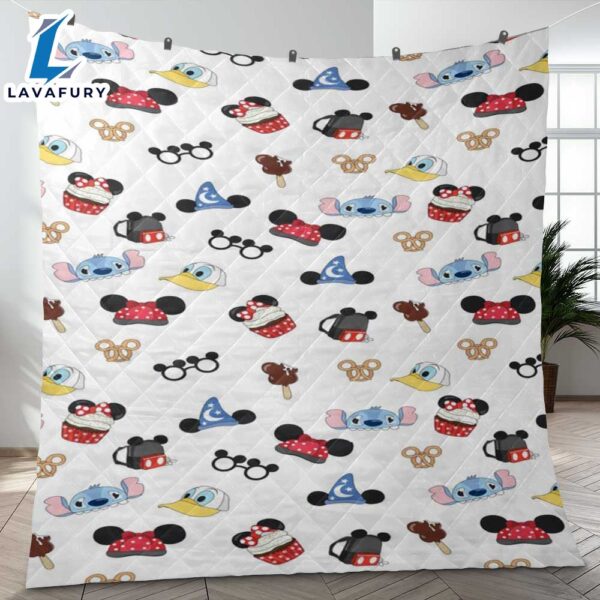 Funny Mickey Mouse And Stitch Cartoon Disney Ver8 Gift Lover Blanket