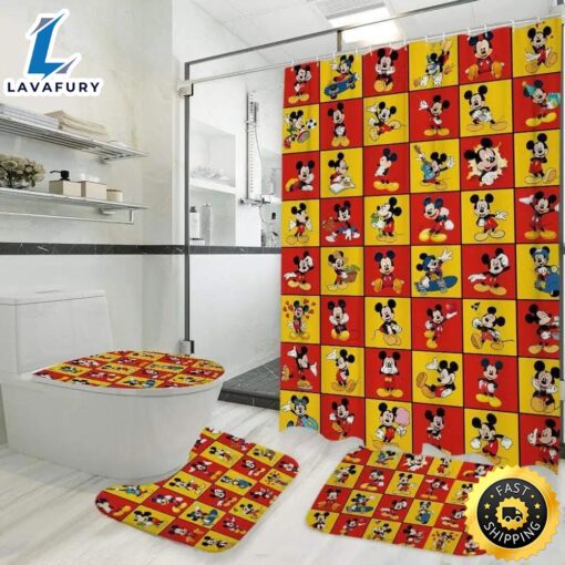 Funny Mickey Shower Curtain Sets, Bathroom Sets