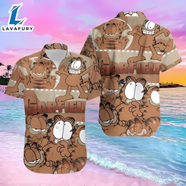 Garfield Character Vacation Hawaiian 3D Print Shirt