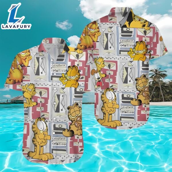Garfield Vacation Hawaiian 3D Print Shirt