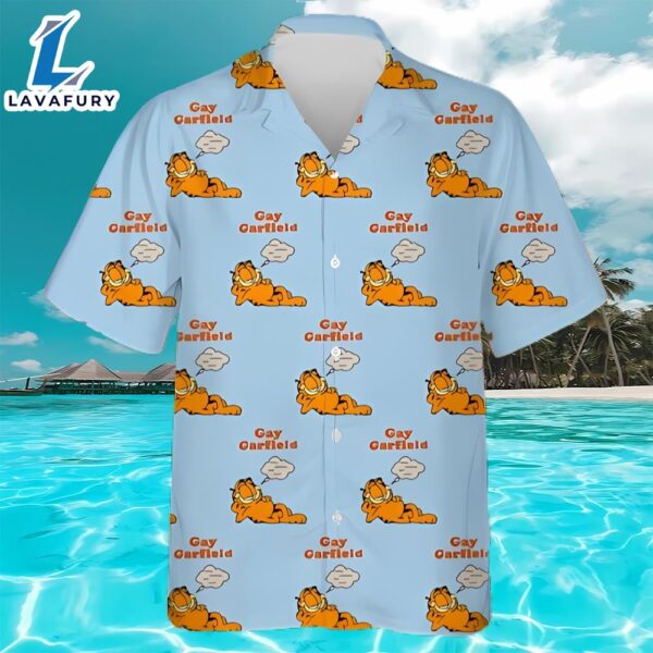 Gay Garfield Character Vacation Hawaiian Shirt