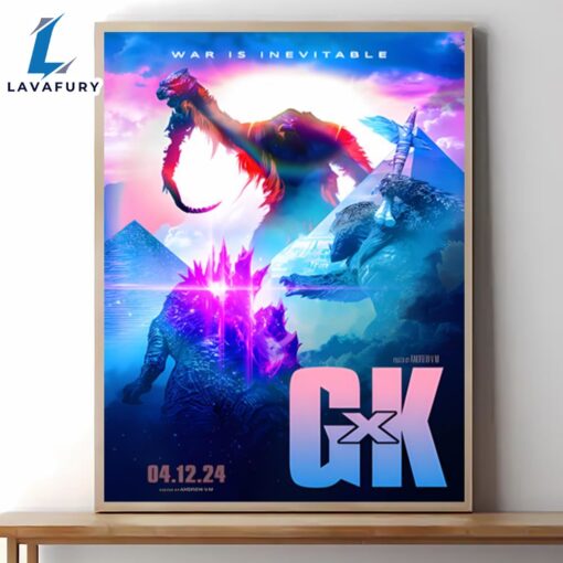 Godzilla X Kong The New Empire Poster Canvas Wall Art