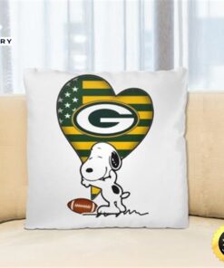 Green Bay Packers NFL Football The Peanuts Movie Adorable Snoopy Pillow Square Pillow