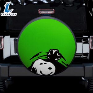 Green Snoopy Peek A Boo Funny Jeep Car Spare Tire Covers Gift For Campers