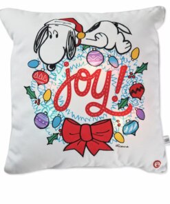 Hallmark Christmas Peanuts Snoopy Joy Wreath Light-Up Throw Pillow