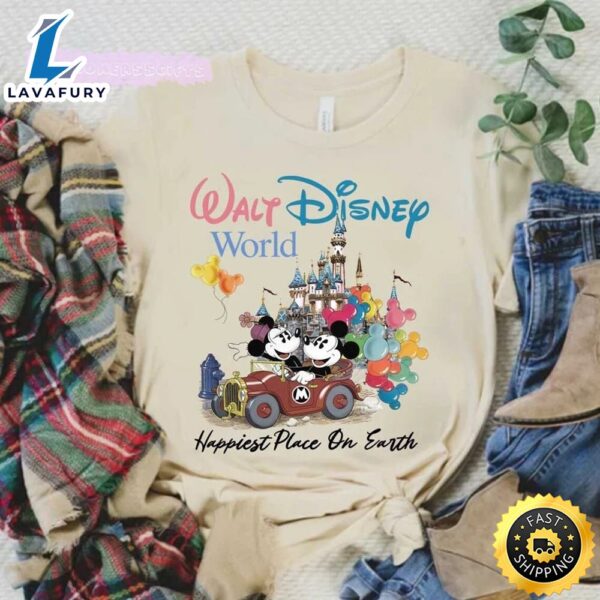 Happiest Place On Earth Walt Disney World Mickey Minnie T Shirt