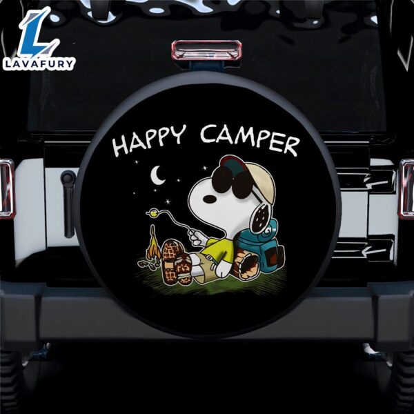Happy Camper Moon Snoopy Jeep Car Spare Tire Covers Gift For Campers