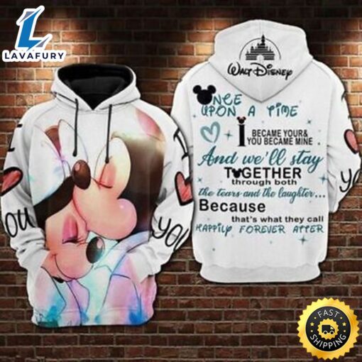 Happy Mickey And Minnie We’ll Stay Together Valentine 3D HOODIE