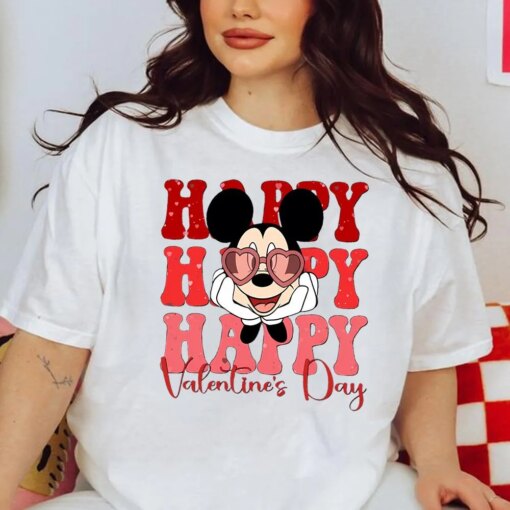 Happy Valentines Day Minnie Mouse-Mickey Mouse Shirt