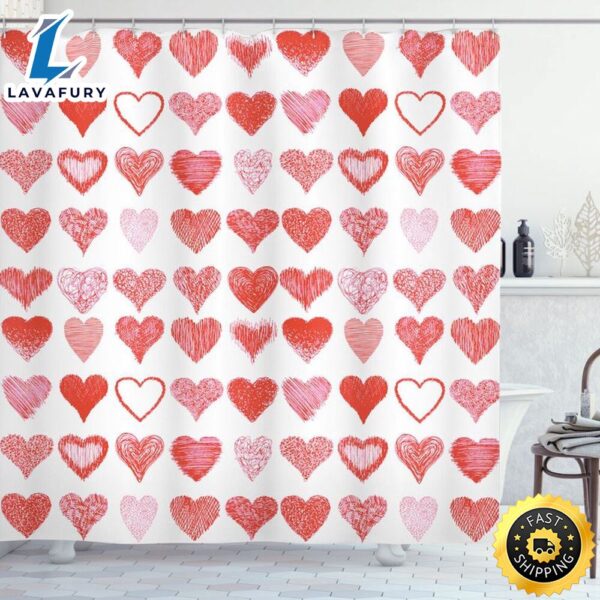 Happy Valentines Day Shower Curtain Valentine Day Decor Love Heart Bathroom Decor Love Home Decor