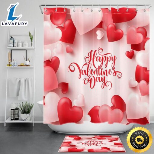 Happy Valentines Day Shower Curtains Valentine Bathroom Decor Sweet Gift Romantic Gift Idea