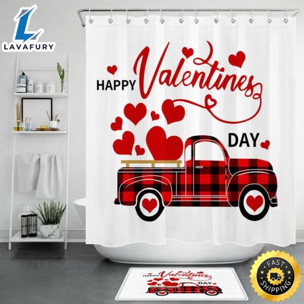 Happy Valentines Day Shower Curtains Valentine Decor Bathroom Sets Valentine Bedroom Decor Gift For Him