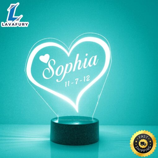 Heart Shape Night Light Personalized Free Led Night Lamp