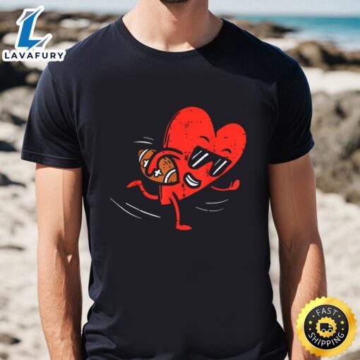 Heart American Football Valentines Day Shirt