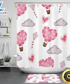 Hearts Shower Curtain Pink Shower…