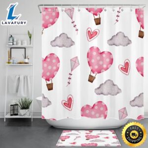 Hearts Shower Curtain Pink Shower…