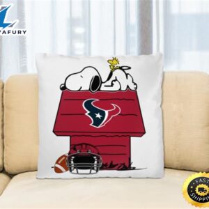 Houston Texans NFL Football Snoopy Woodstock The Peanuts Movie Pillow Square Pillow