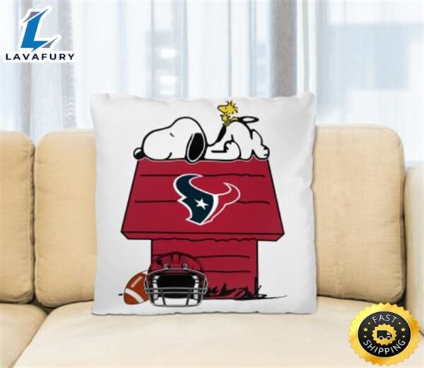 Houston Texans NFL Football Snoopy Woodstock The Peanuts Movie Pillow Square Pillow