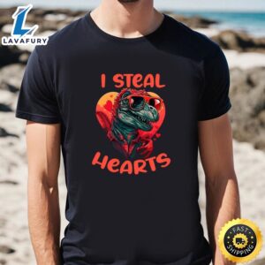 I Steal Hearts Dinosaur T-Rex Funny Sarcastic Valentines Day…