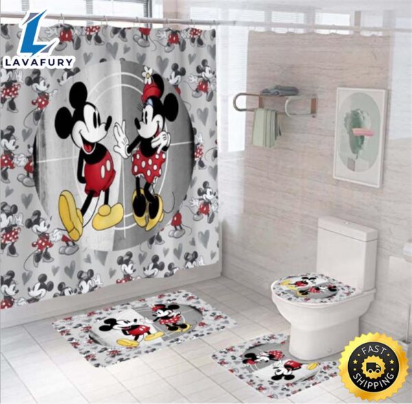 In Love Mickey Mouse Shower Curtain Sets, Bathroom Sets