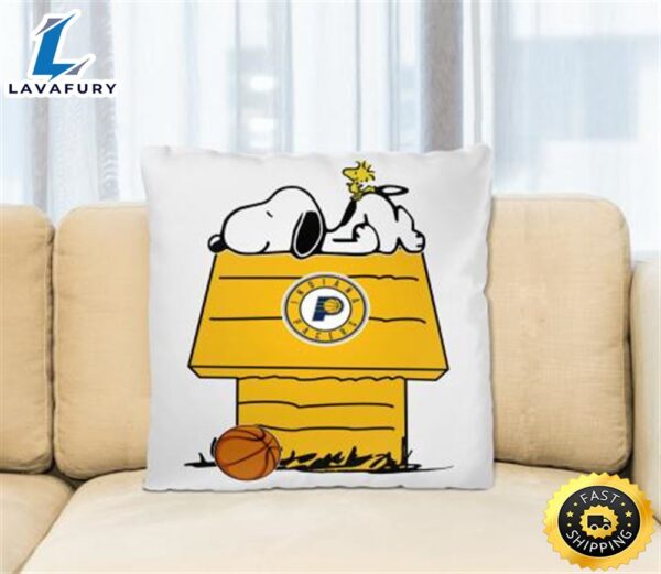 Indiana Pacers NBA Basketball Snoopy Woodstock The Peanuts Movie Pillow Square Pillow