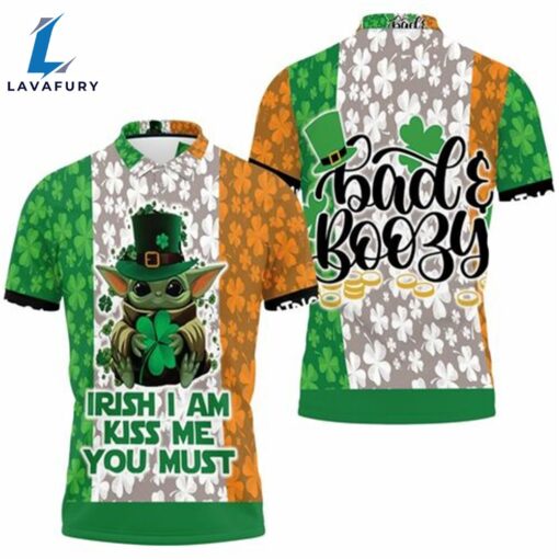 Irish I Am Kiss Me You Must Irish Baby Yoda Saint Patrick Day 3D All Over Print Polo Shirt