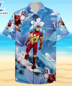 Iron Man Surfing Hawaiian Shirt