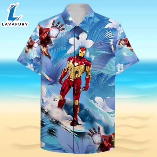 Iron Man Surfing Hawaiian Shirt